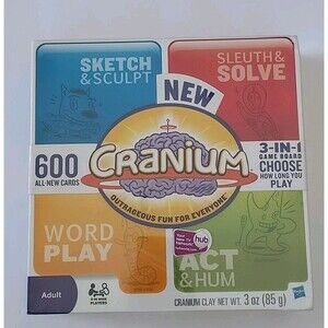 NEW Cranium 3 In 1 Board Game 600 New Cards 4 + Adult Players
